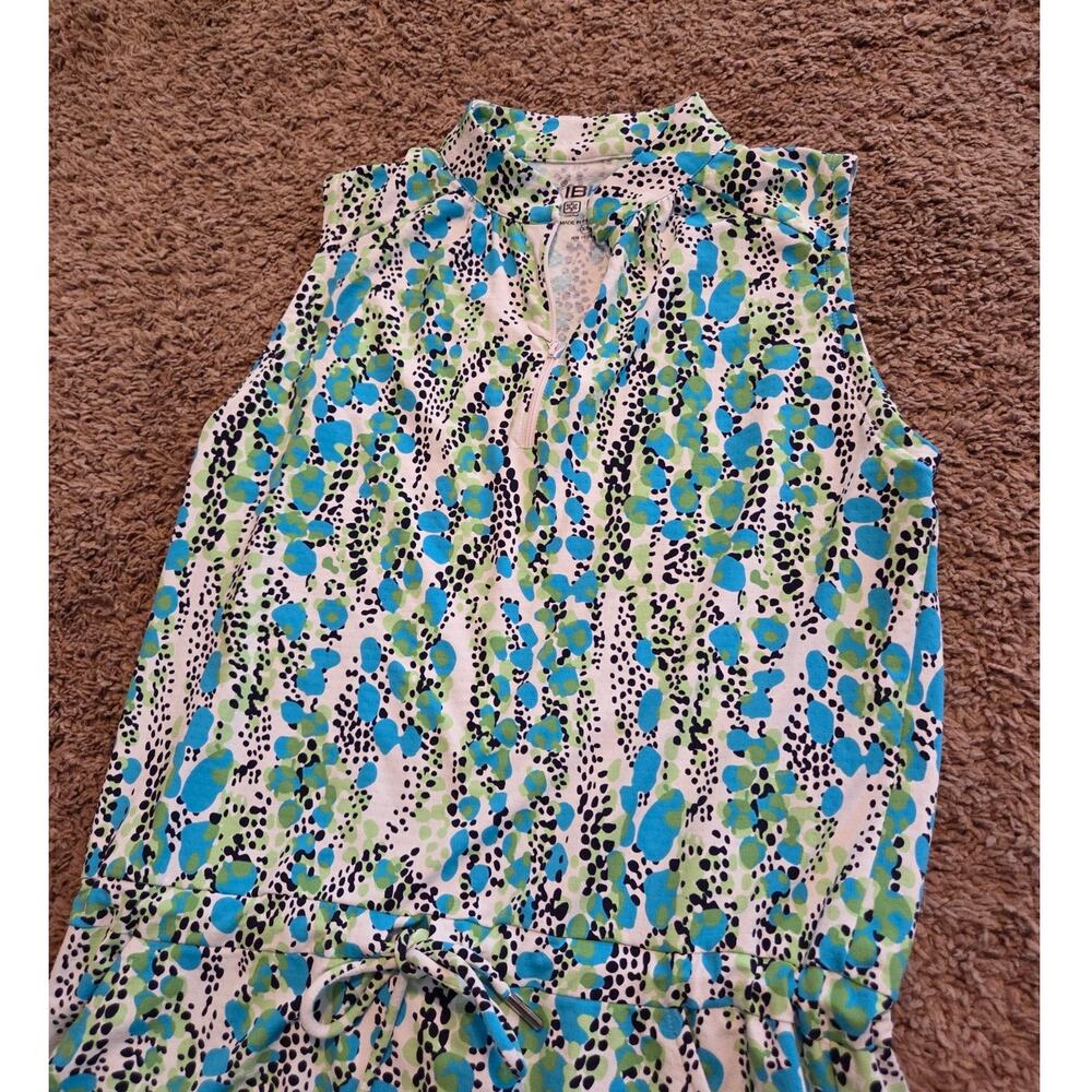 IBKUl kamila sleeveless dress pullover abstract green blue mock neck SPF XS